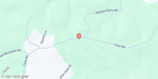Map showing The Salvation Army - Polk County at 2382 Coxe Rd., Tryon, NC