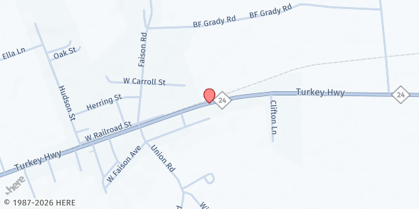 Map showing Arise Community Outreach - Turkey at 8176 Turkey Hwy., Turkey, NC