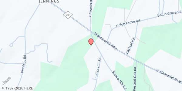 Map showing Union Grove UMC at 1331 Sloans Mill Rd, Union Grove, NC