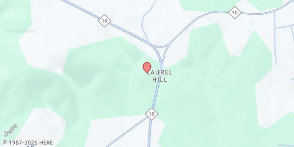 Map showing Laurel Hill UMC at 731 Hwy 18 North, Vale, NC