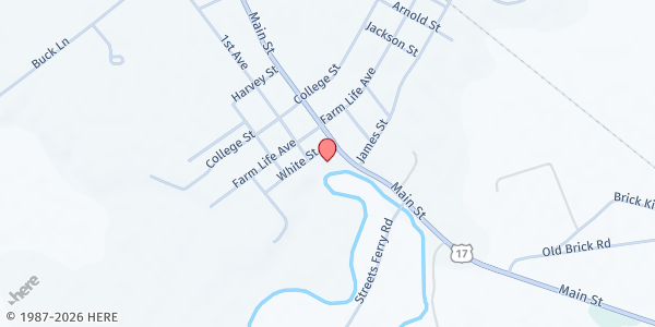 Map showing Vanceboro Christian Help Center at 411 White St., Vanceboro, NC