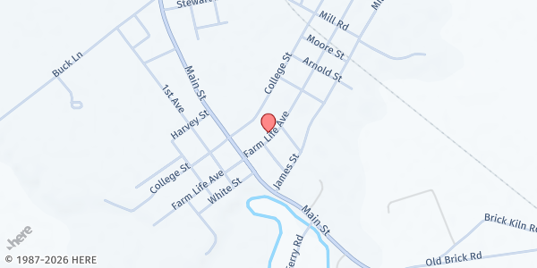 Map showing Vanceboro UMC at 560 Farm Life Ave., Vanceboro, NC