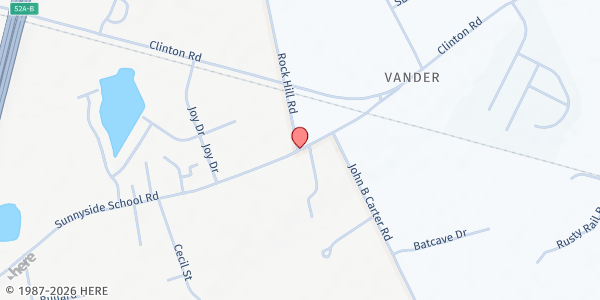Map showing Sunnyside Presbyterian Church at 3997 Sunnyside School Rd., Vander, NC