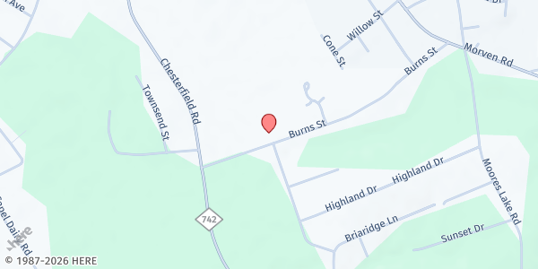 Map showing Anson Adult Group Home - Food Distribution Center at 405 Burns St, Wadesboro, NC