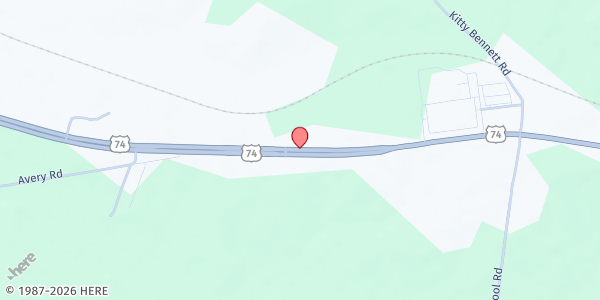 Map showing Feed My Lambs at 2290 Hwy 74, Wadesboro, NC