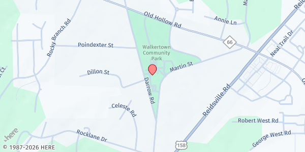 Map showing Morris Chapel UMC at 2715 Darrow Road, Walkertown, NC