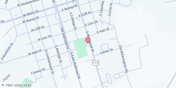 Map showing Duplin Christian Outreach at 514 S. Norwood St., Wallace, NC