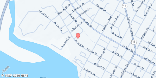 Map showing Eagles Wings at 932 West 3rd Street, Washington, NC