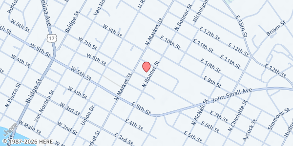 Map showing Salvation Army - Beaufort at 112 E. 7th St., Washington, NC