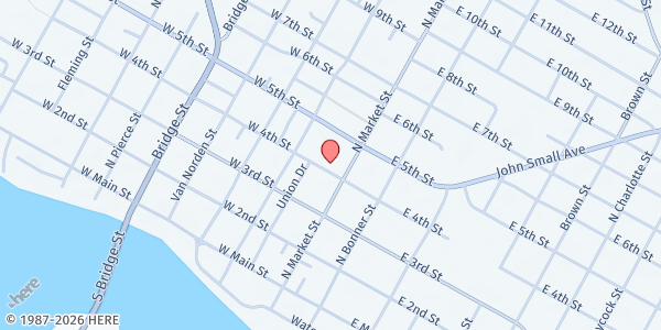 Map showing Zion Soup Kitchen at 114 W. Martin Luther King Jr Dr., Washington, NC