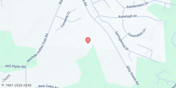 Map showing Liberty Hill Baptist Church at 520 Billy Howey Rd, Waxhaw, NC