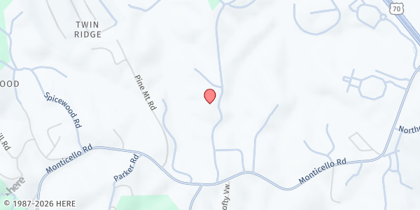 Map showing Mount Sheba Baptist Church at 870 New Stock Rd., Weaverville, NC