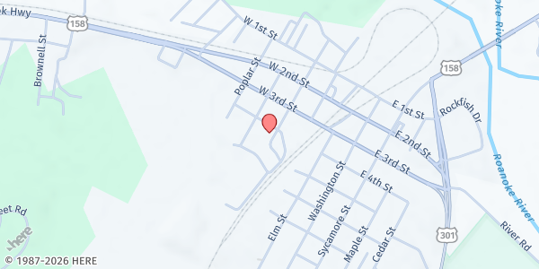 Map showing St. Peter Baptist Church at 408 Mulberry St., Weldon, NC