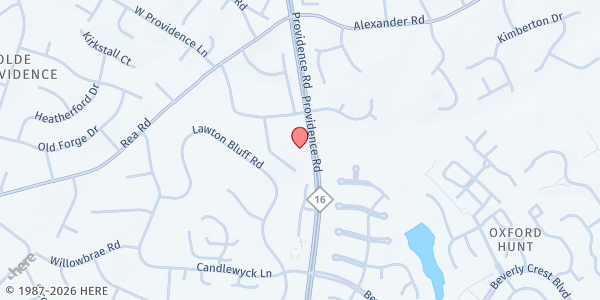 Map showing Grace Lutheran Church & Child Care Center at 7000 Providence Road, Wessex Square, NC