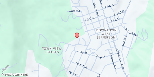 Map showing West Jefferson Church of Christ at 130 Robert St, West Jefferson, NC