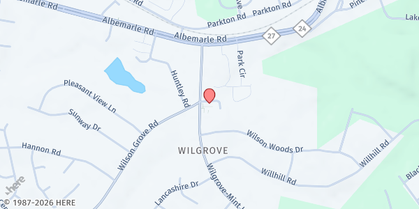 Map showing Loaves & Fishes - Wilson Grove at 6624 Wilgrove-Mint Hill Rd., Wilgrove, NC