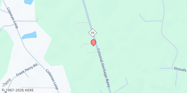 Map showing Hillsborough SDA Church at 1808 NC Hwy. 86 N., Wilkerson Acres, NC