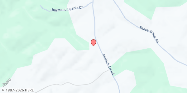 Map showing Antioch Baptist Church at 1298 Antioch Church Rd, Wilkesboro, NC