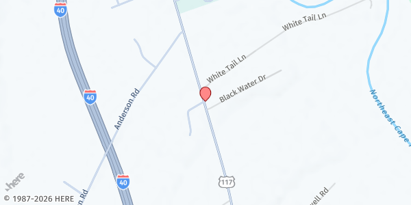 Map showing Christ First Christian - We care 4 You Foundation, Inc. at 8910 Hwy. 117 N., Willard, NC