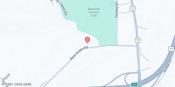 Map showing Back Swamp Church of Christ at 1414 Bear Grass Road, Williamston, NC