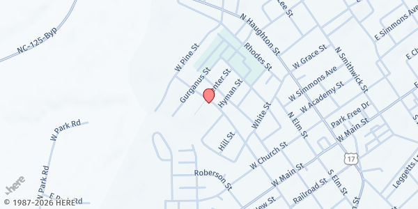 Map showing Bibleway Project Relief at 301 Center St., Williamston, NC