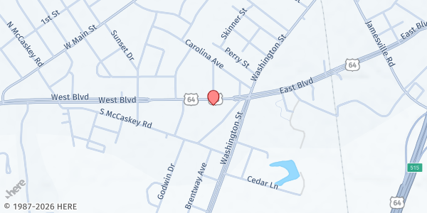 Map showing Unlimited Care - Williamston at 111 W. Blvd., Williamston, NC