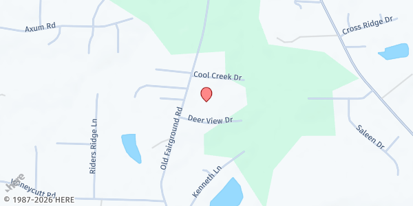 Map showing Flowing Waters World Outreach Food Bank at 901 Old Fairground Road, Willow Spring, NC