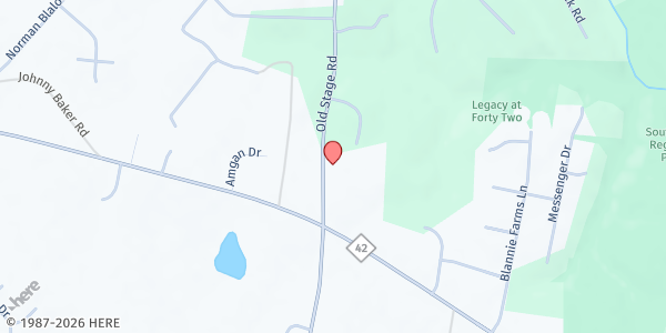 Map showing St. Anna Freewill Baptist Church Harvest Ministry at 11705 Old Stage Road, Willow Spring, NC