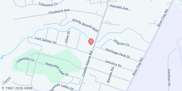 Map showing Bethany Presbyterian Church at 2237 Castle Hayne Road, Wilmington, NC