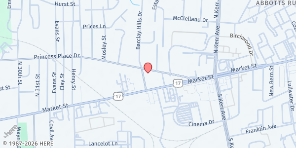 Map showing Catholic Social Ministries - Wilmington at 4280 US Highway 421 N. Suite 110, Wilmington, NC