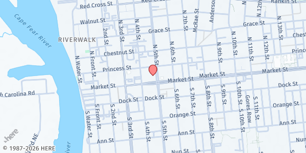 Map showing FBC of Wilmington at 411 Market St., Wilmington, NC