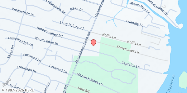 Map showing Harbor United Methodist Church at 4853 Masonboro Loop Road, Wilmington, NC