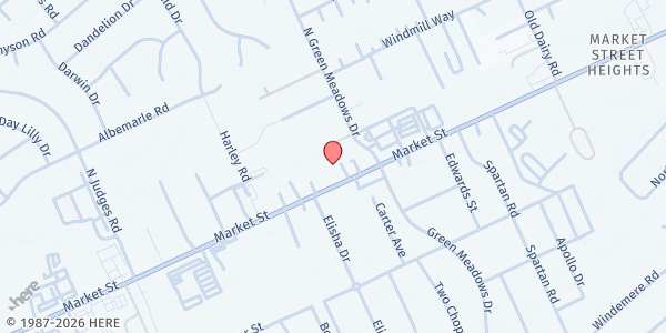 Map showing Hickory Grove United Methodist Food Pantry at 6315 Market Street, Wilmington, NC