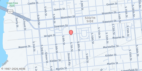 Map showing Mt. Olive AME Church at 1001 S. 7th St., Wilmington, NC