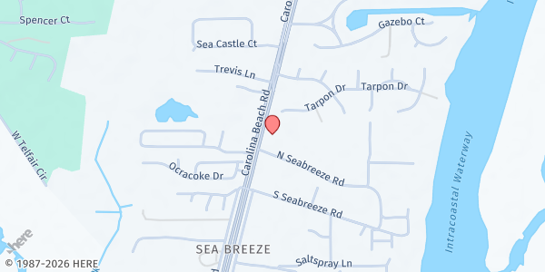 Map showing Myrtle Grove at 7547 Carolina Beach Road, Wilmington, NC