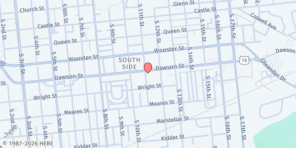 Map showing New Covenant Holiness Church at 1102 Dawson St., Wilmington, NC