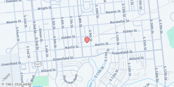 Map showing Second Helpings - Wilmington at 811 Martin St., Wilmington, NC