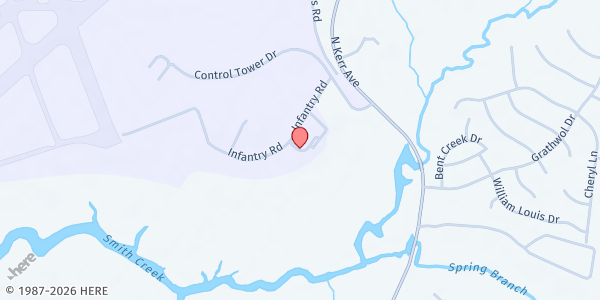 Map showing Step up For Soldiers - Wilmington at 2412 Infantry Rd., Wilmington, NC