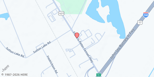 Map showing Straightway Ministries Church of the Living God at 3705 US Hwy. 421 N., Wilmington, NC