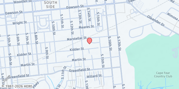 Map showing Wilmington Branch at 1314 Marstellar St., Wilmington, NC