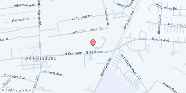 Map showing Wrightsboro United Methodist Church at 3300 North Kerr Avenue, Wilmington, NC