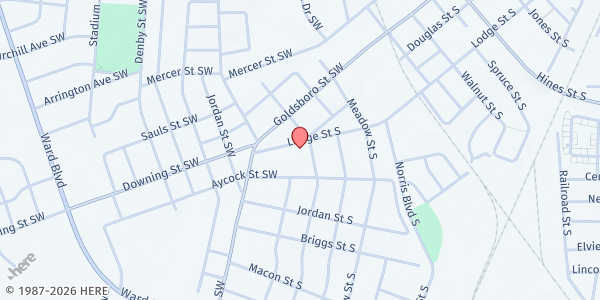 Map showing Kairos Church Ministry at 1003 S. Lodge St., Wilson, NC