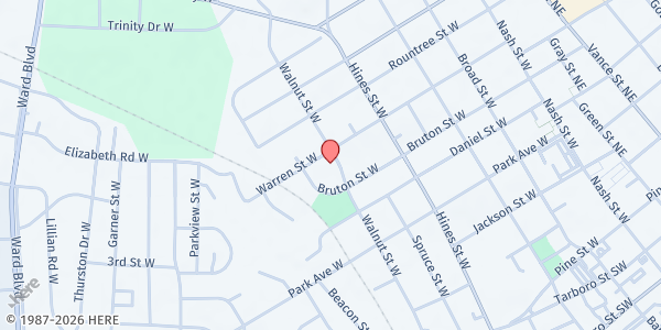 Map showing Love "N" Action Outreach Inc. at 639 Walnut St., Wilson, NC