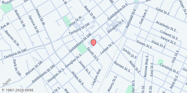 Map showing Wilson County Interfaith - Hope Station at 209 N. Douglas St., Wilson, NC