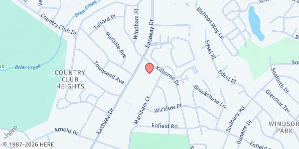 Map showing Sacred Souls United Church of Christ at 2127 Eastway Drive, Windsor Park, NC