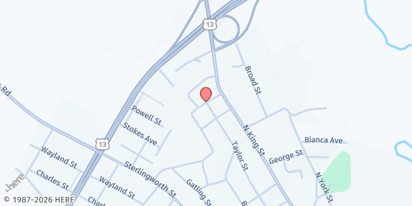 Map showing CSFP Bertie County Distribution Site at 103 W. School St., Windsor, NC