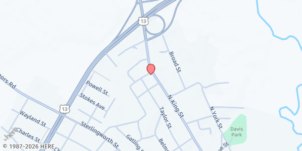 Map showing Good Shepherd Food Pantry at 1008 N. King St., Windsor, NC