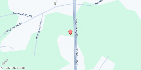 Map showing St. Mary Missionary Baptist at 6401 Ocean Hwy. E., Winnabow, NC