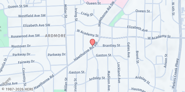 Map showing Ardmore United Methodist Church at 630 S Hawthorne Rd, Winston-Salem, NC