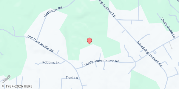 Map showing Canaan UMC at 1760 Shady Grove Church Rd., Winston-Salem, NC